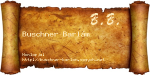 Buschner Barlám névjegykártya